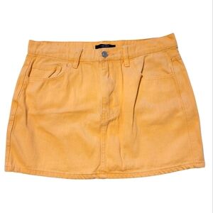 Forever 21 100% Cotton Orange Denim Mini Skirt